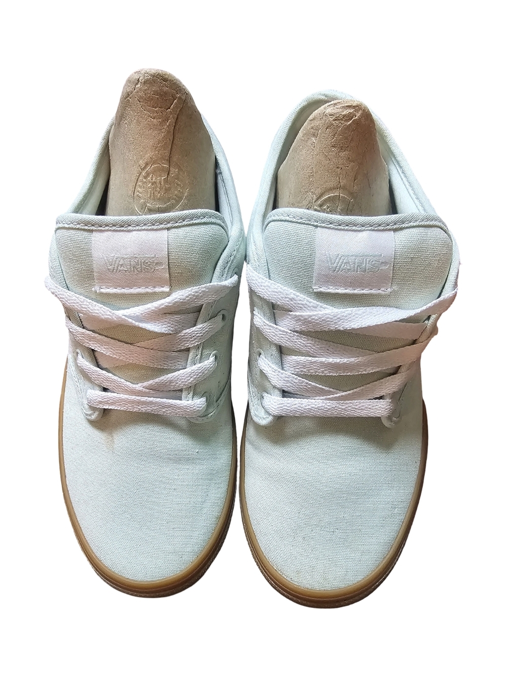 Vans Women’s Size 7 Mint Green Low Top Sneakers Gum Sole Casual Shoes New W.O.T - Picture 3 of 6